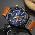 Men's Quartz Chronograph Leather Watch